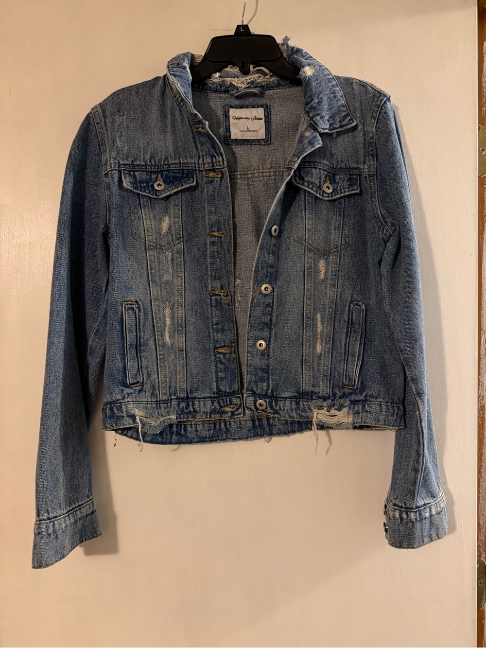 Highway Jeans Light Blue Distressed Denim Jacket